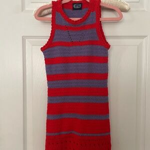 Scoop Kids Red & Purple Striped Knit Tank Dress Like New size 6 6X